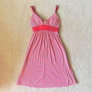 Forever 21 Orange & White Tie Back Sundress